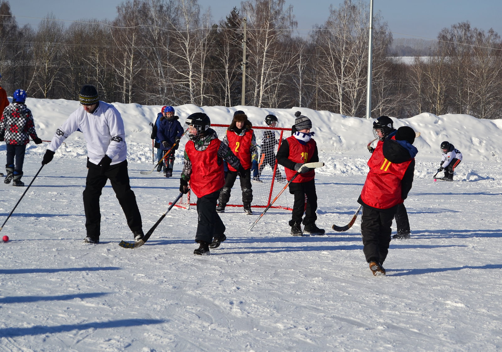 Хоккей с мячом в валенках